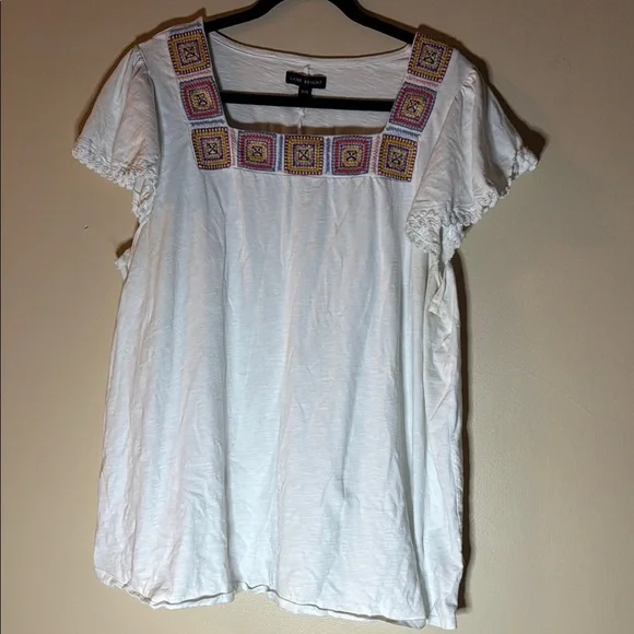 Lane Bryant White Flutter Sleeve Blouse - Picture 1 of 3